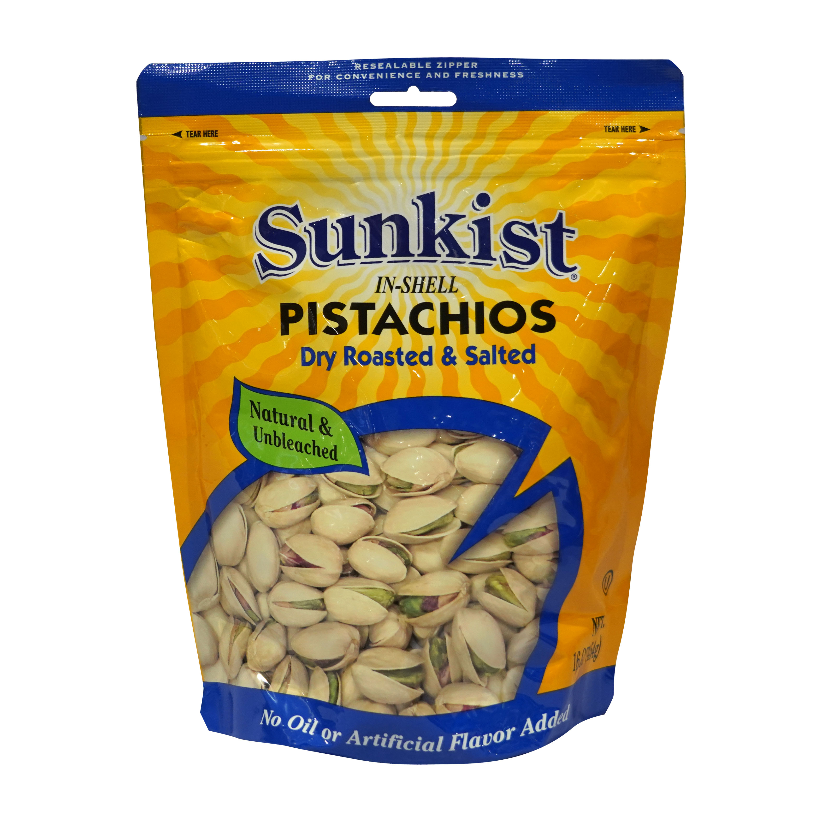 Sunkist Dry Roasted and Salted Pistachios (454g)